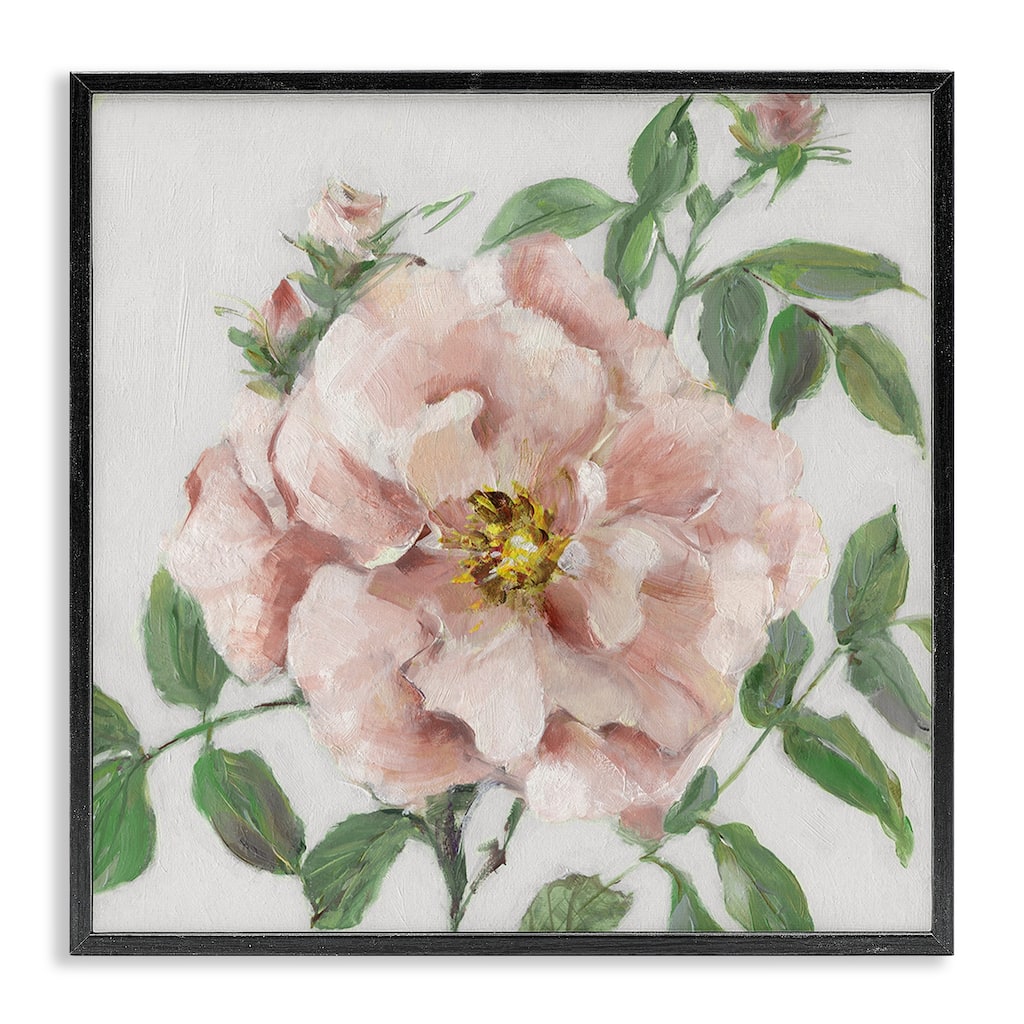 Stupell Traditional Single Pink Blossom Framed Giclee Art Design By Sally Swatland
