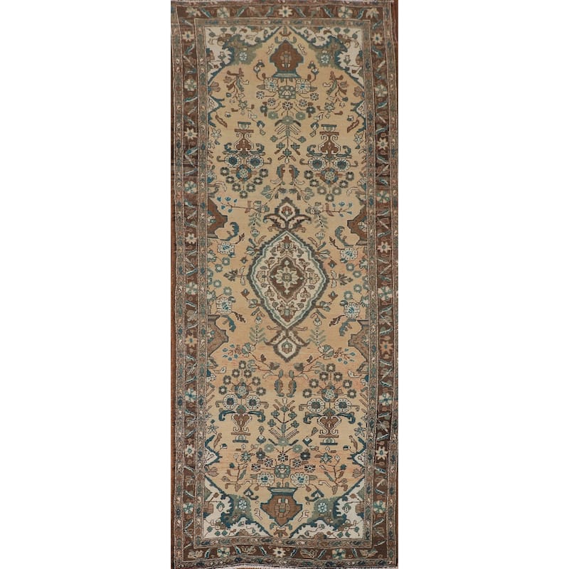 Lilian Persian Vintage Runner Rug Handmade Wool Carpet - 3'8"x 9'7"