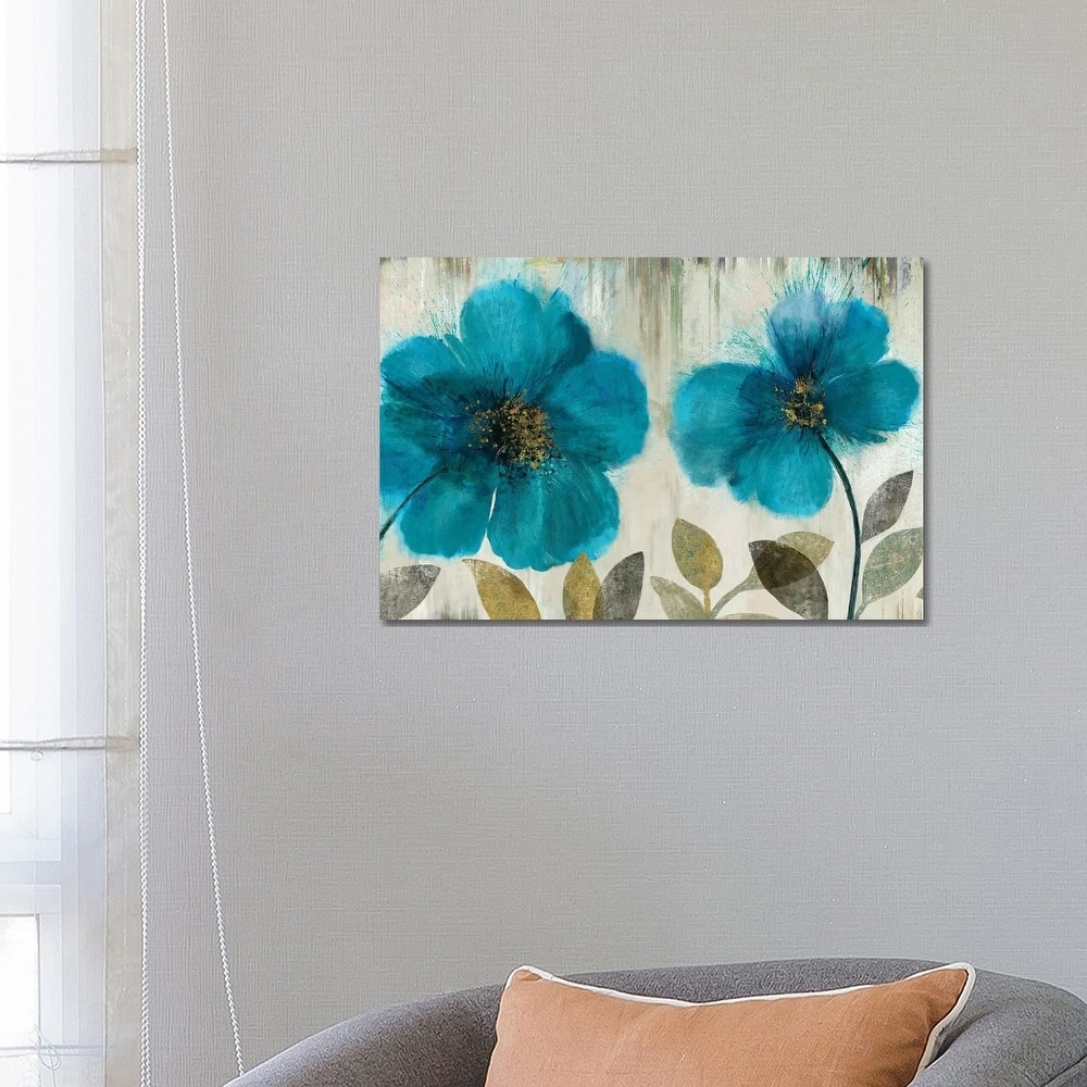 iCanvas "Teal Flowers" by Asia Jensen Canvas Print