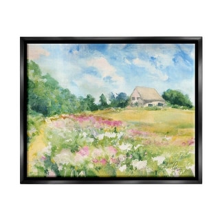 Stupell Cozy Country Cottage Meadow Floater Canvas Wall Art by Ramona ...