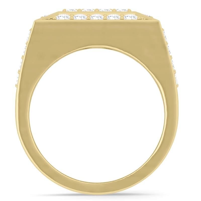 3Ct Diamond Men's Cluster Anniversary Wedding Ring in 10k Yellow Gold