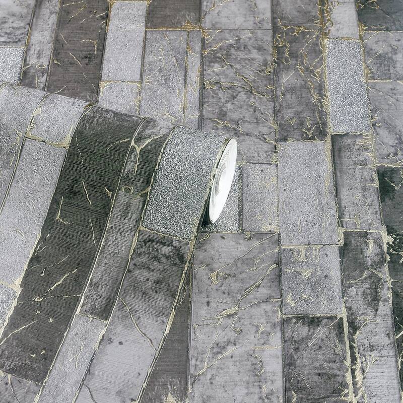 Arthouse Kintsugi Black Geometric Wallpaper