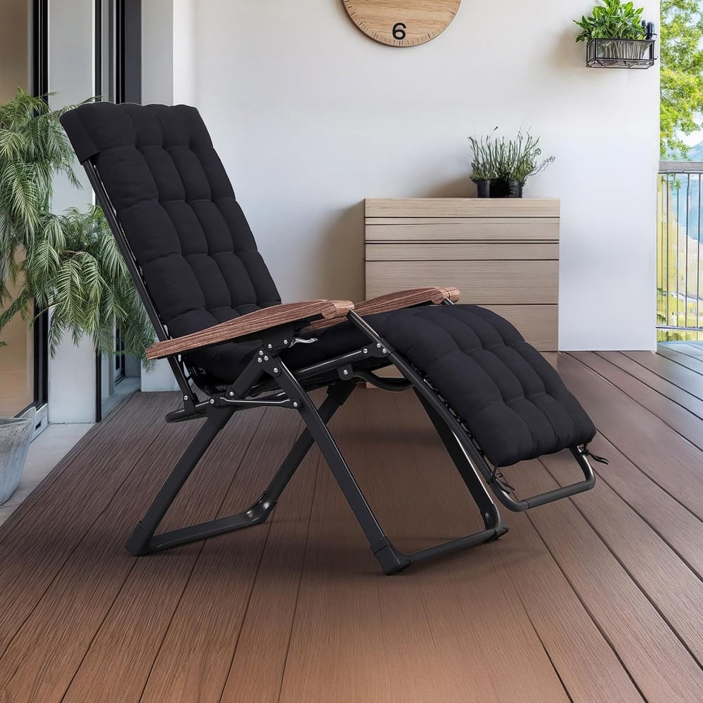PURPLE LEAF Extra Wide Zero Gravity Reclining Chaise Lounge - Folding Patio Chair for Lawn/Camping/Beach/Pool