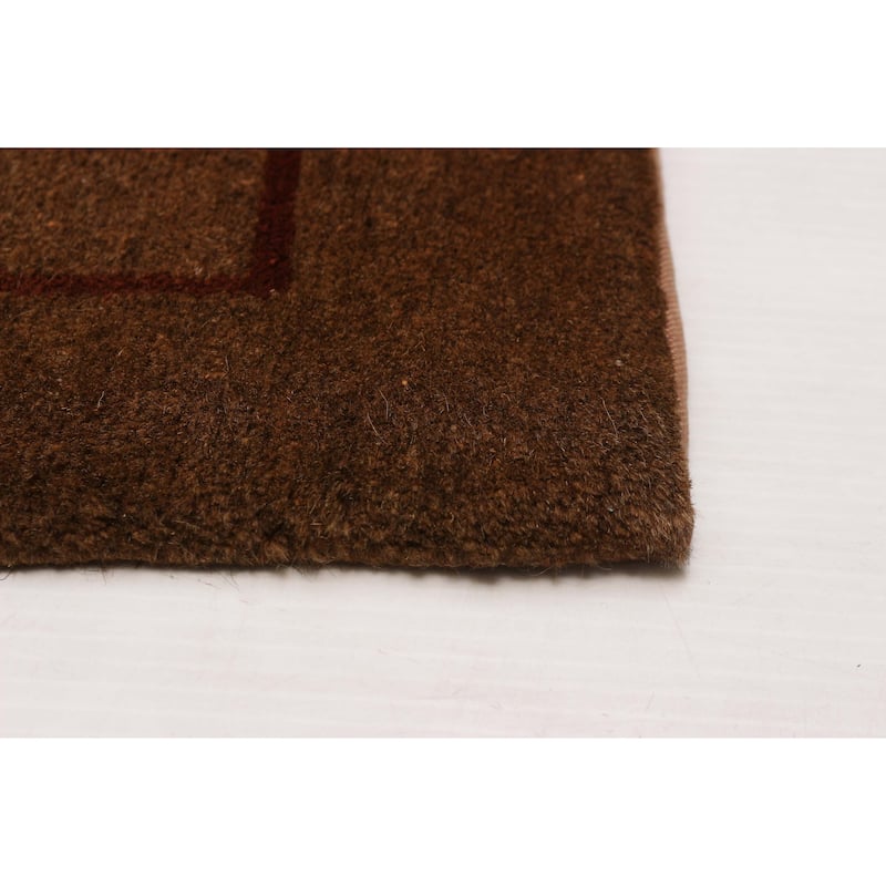ECARPETGALLERY Hand-knotted Opulence Brown Viscose, Wool Rug - 10'0 x 14'5