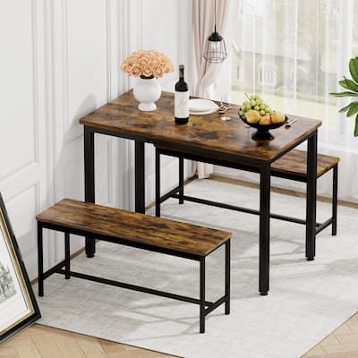 Bar Table with 2 Dining Benches