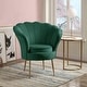 preview thumbnail 9 of 16, Angelina Velvet Scalloped Back Barrel Accent Chair w/ Metal Legs