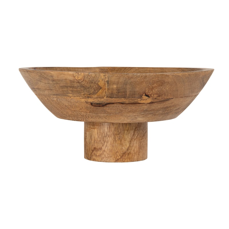 Mango wood footed bowl