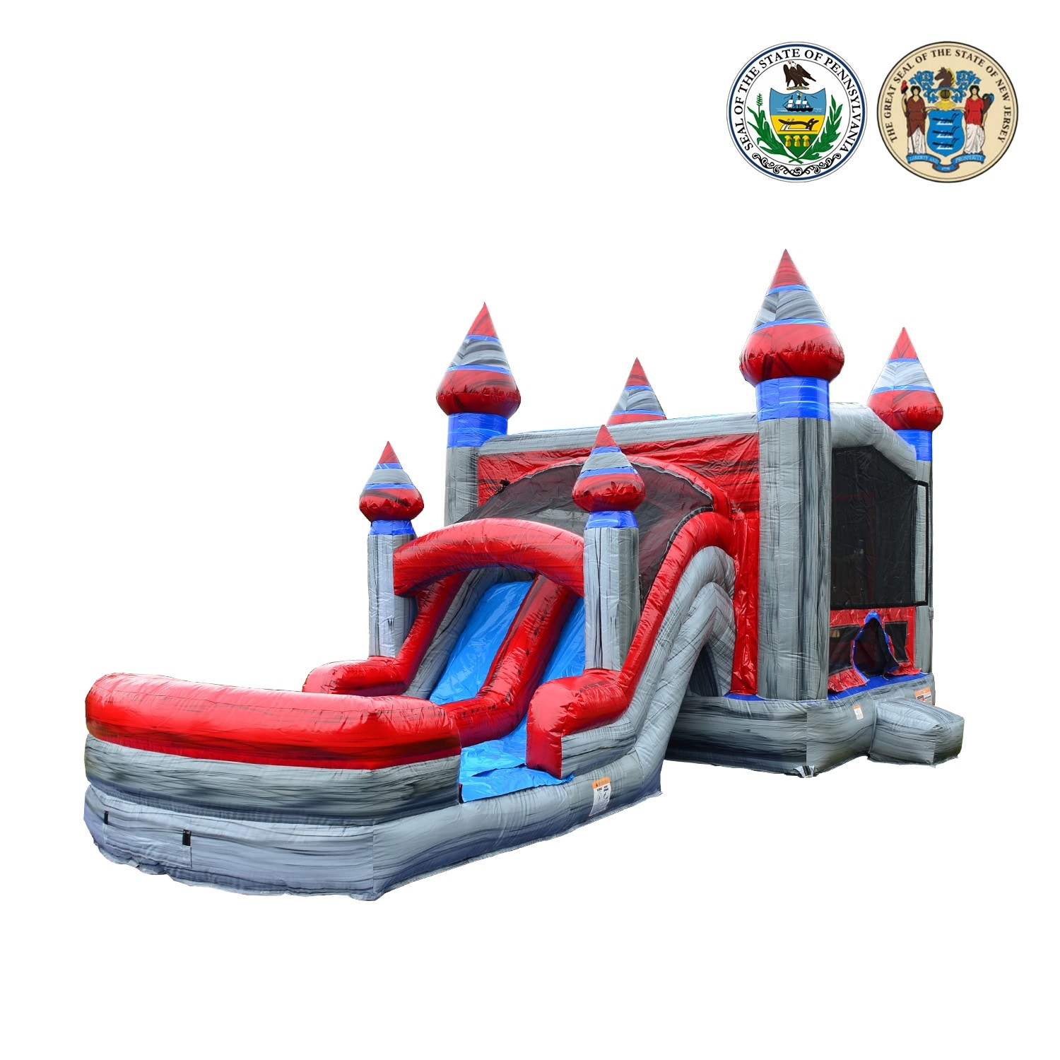 JumpOrange Dolphin Splash 14 ft Commercial-Grade Inflatable Water Slide Combo with Deep Pool & Air Blower