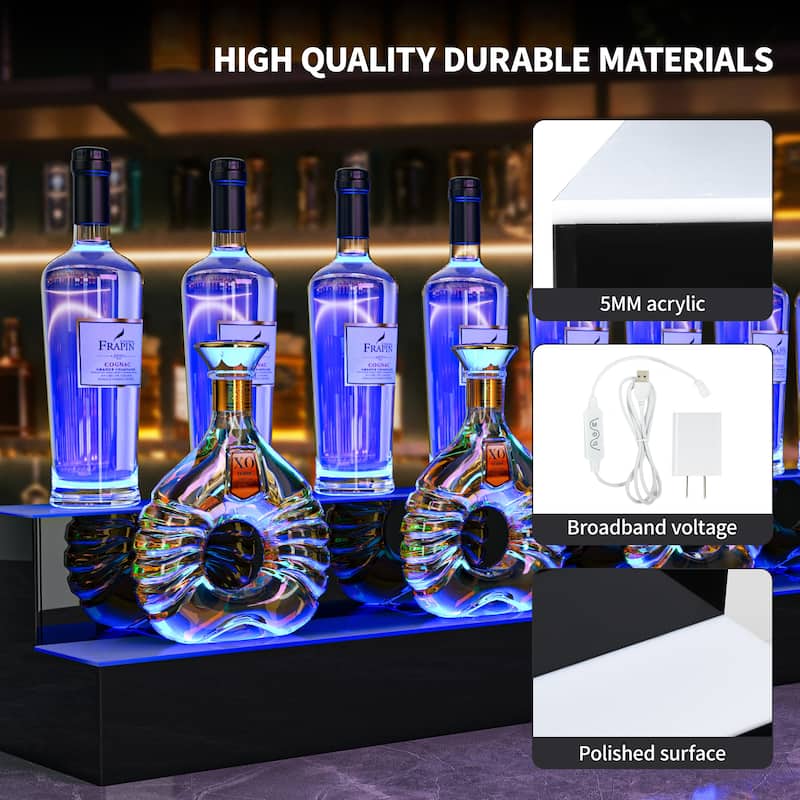 Moasis LED Lighted Liquor Bottle Display Shelf