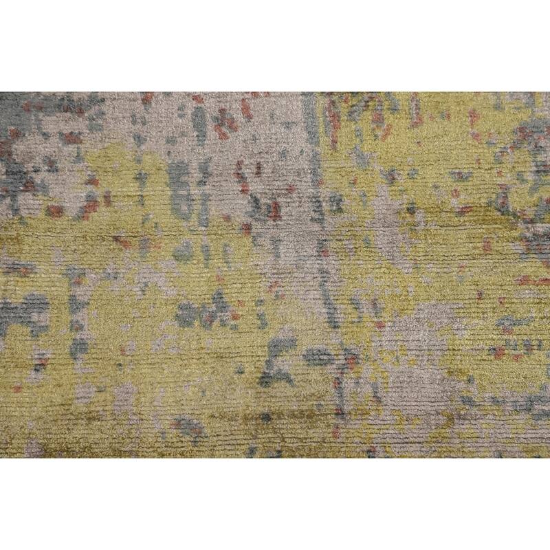 Multicolor Abstract Modern Area Rug Hand-Knotted Wool Carpet - 4'10"x 7'6"