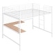 preview thumbnail 6 of 8, White Full Size Metal Loft Bed with Desk, Ladder and Metal Grid for Kids, Teens, Girls, Boys