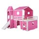 preview thumbnail 15 of 14, Fun and Durable Full Bunk Bed with Slide, Castle Elements, and Semi-Enclosed Space for Kids, Strong Support and Safety Features