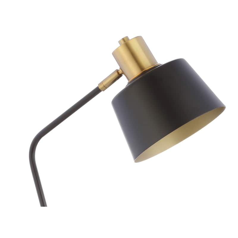 Barnes 23" Metal LED Task Lamp, Black/Brass Gold by JONATHAN Y