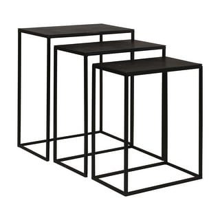 Uttermost Coreene Three Piece Iron Nesting Table Set with Aluminum