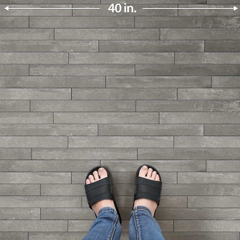 Merola Tile Tucson Dark Grey 1-7/8" x 17-3/4" Porcelain Floor and Wall Tile