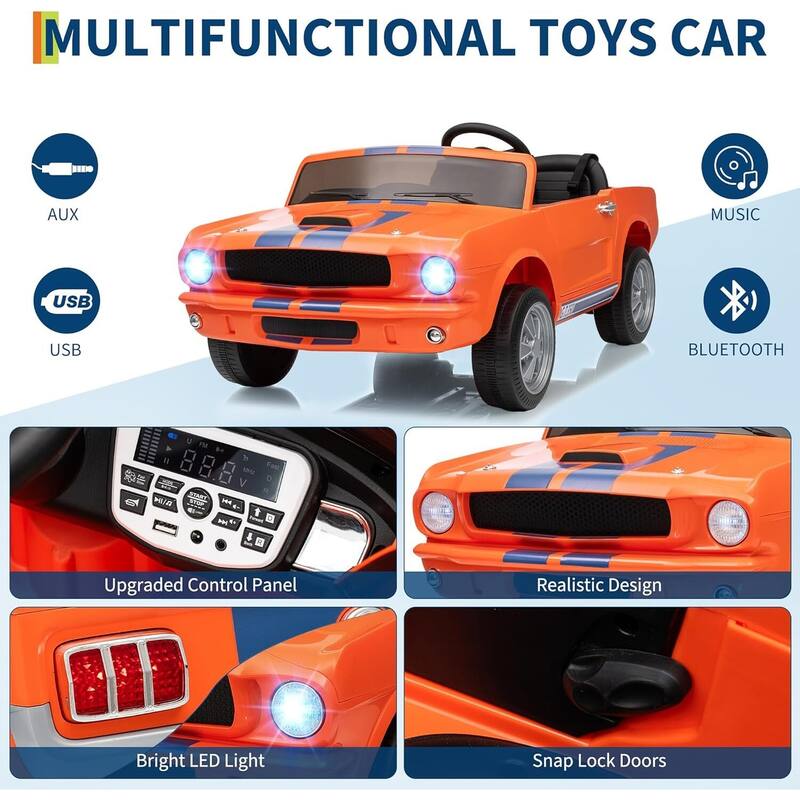 24V 2 Seater Ride on Licensed Shelby GT350 Ride on Toys for Kids Best Gift