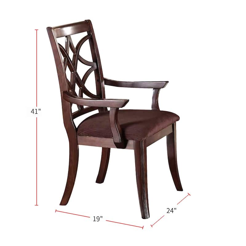 Set of 2 Wood Dining Chairs in Walnut Finish