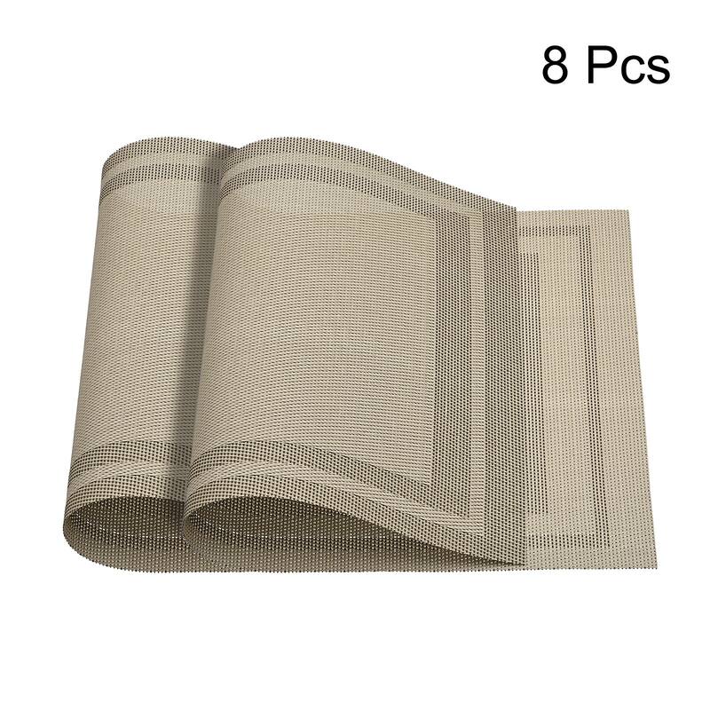 Place Mats, 450x300mm Table Mats Set of 8 PVC Washable Woven Placemat