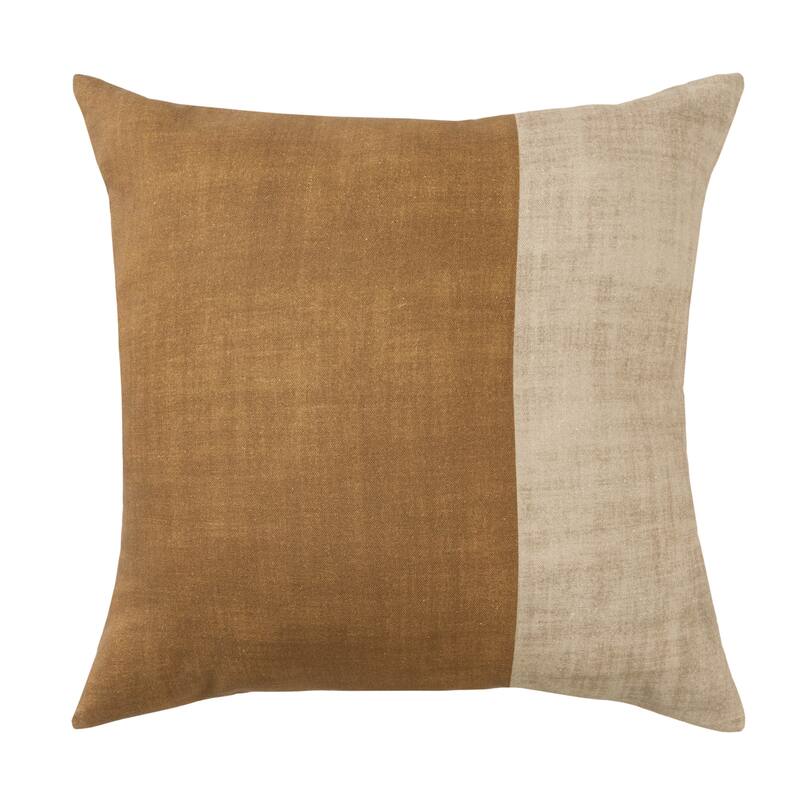 Sevita Patchwork Contemporary Printed Hand-Woven Indoor Throw Pillow - 20" x 20" - Almond/Beige