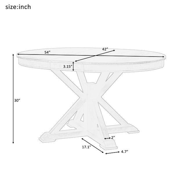 Functional Retro Extendable Solid Wood Dining Table with a 12" Leaf ...