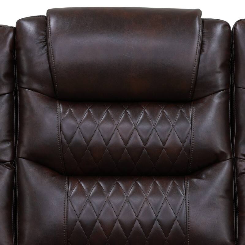 Power Recliner Chair with LED Lighting and Quilted Design