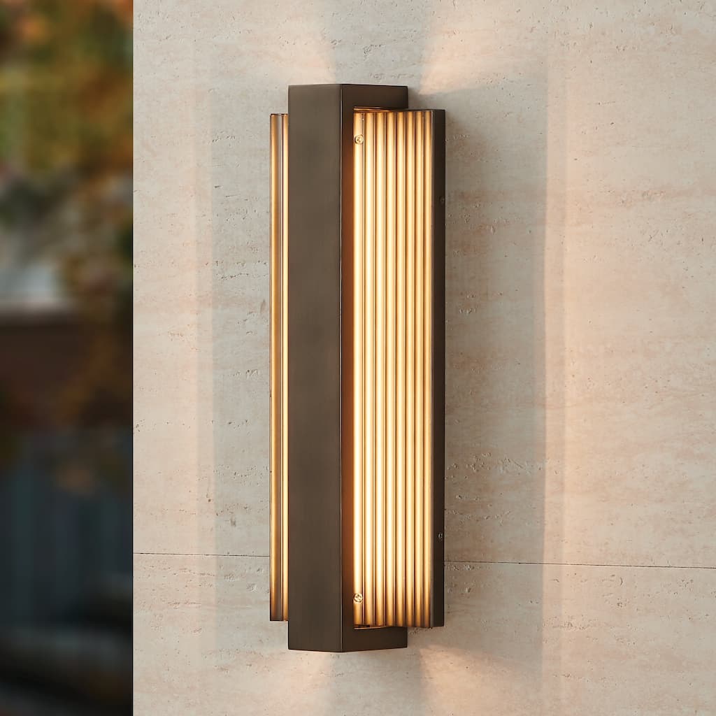 Thesis Jubilee 18-inch Forged Bronze 5CCT LED Exterior Wall Sconce