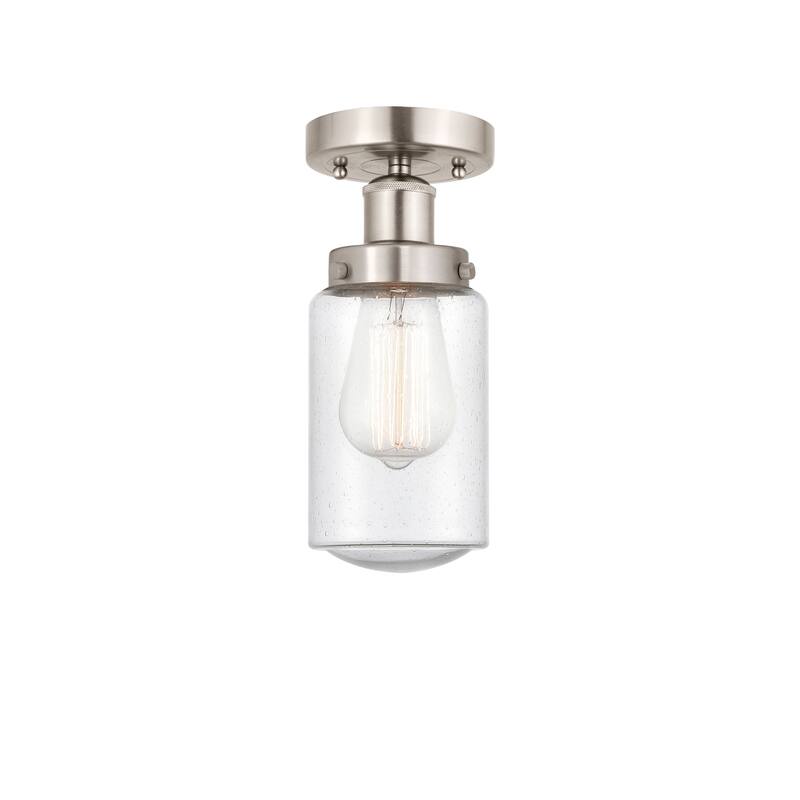 Innovations Lighting Edison Dover - 1 Light 7" Semi-Flush Mount - Mercury/Brushed Satin Nickel