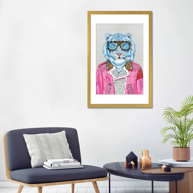 iCanvas "Gucci Blue Tiger" by Heather Perry