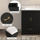 preview thumbnail 3 of 8, 60" Black Bathroom Vanity Cabinet with 4 Soft-Close Doors and 5 Drawers, MDF Storage Vanity, Transitional Style