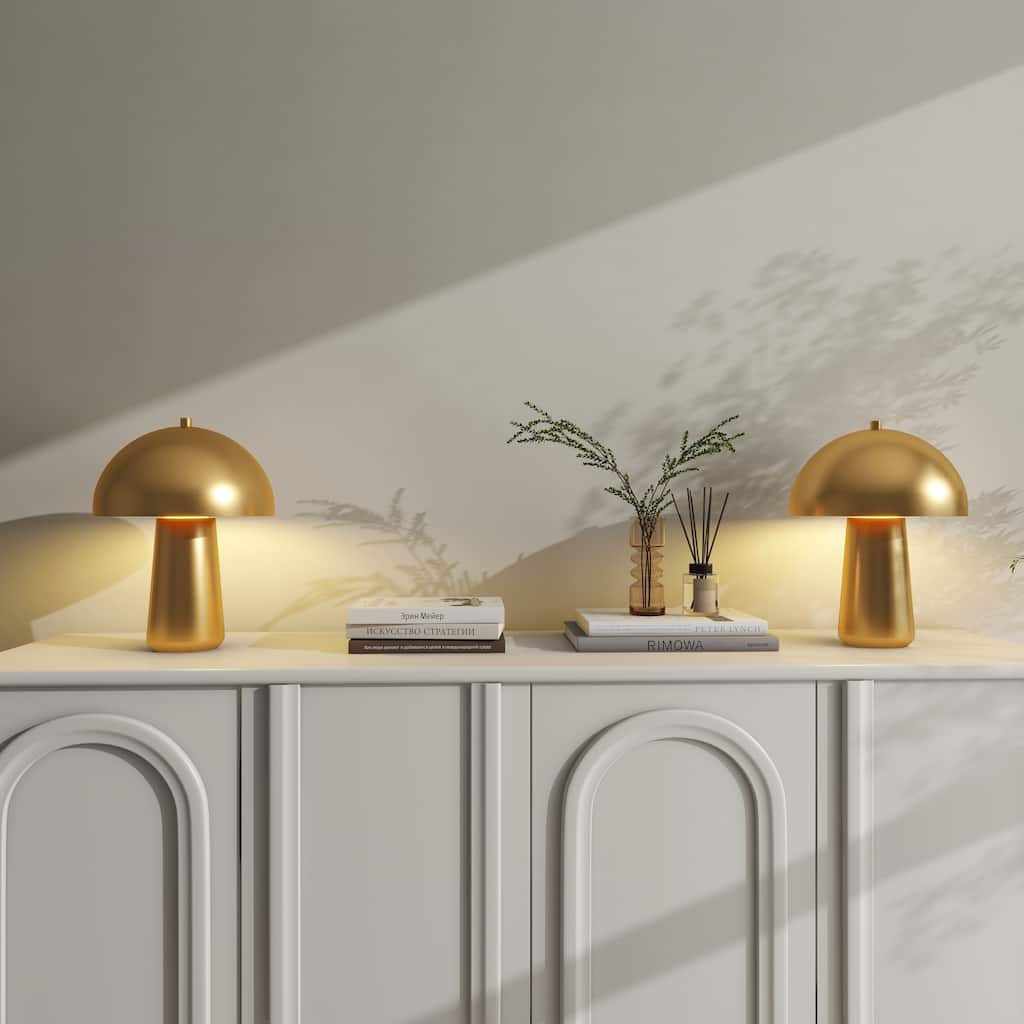 2 Pack Metal Dome Shade Desk Lamp Bedside Table Light