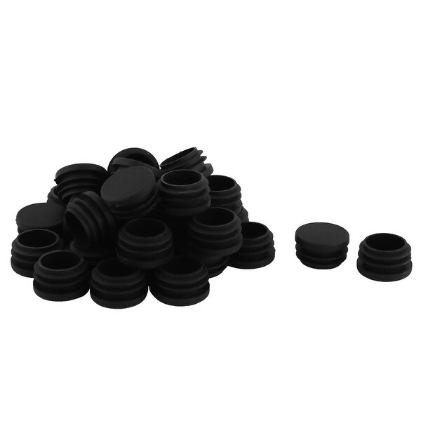Plastic Round Shaped Desk Table Chair Leg Dustproof Tube Insert 30mm Dia 30 Pcs