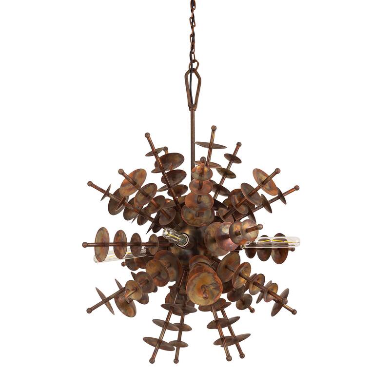 Sigma 28-inch Wide 4-Light Chandelier in Autumn Brass