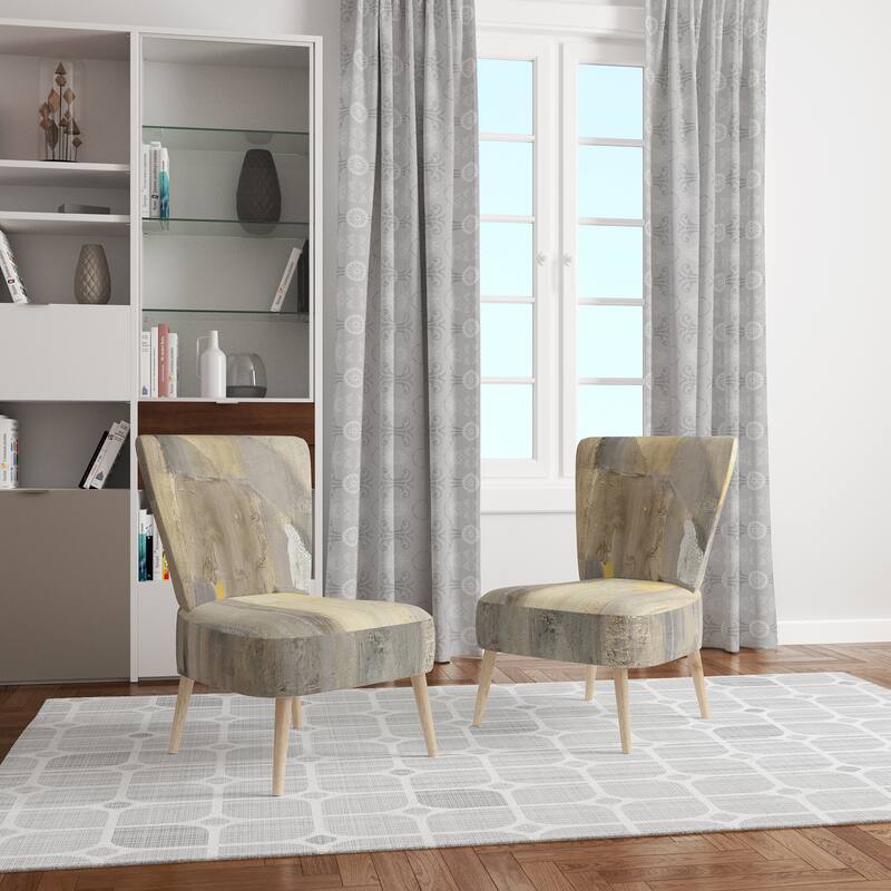 Designart "Gold Square Watercolor" Upholstered Glam Accent Chair - Arm Chair