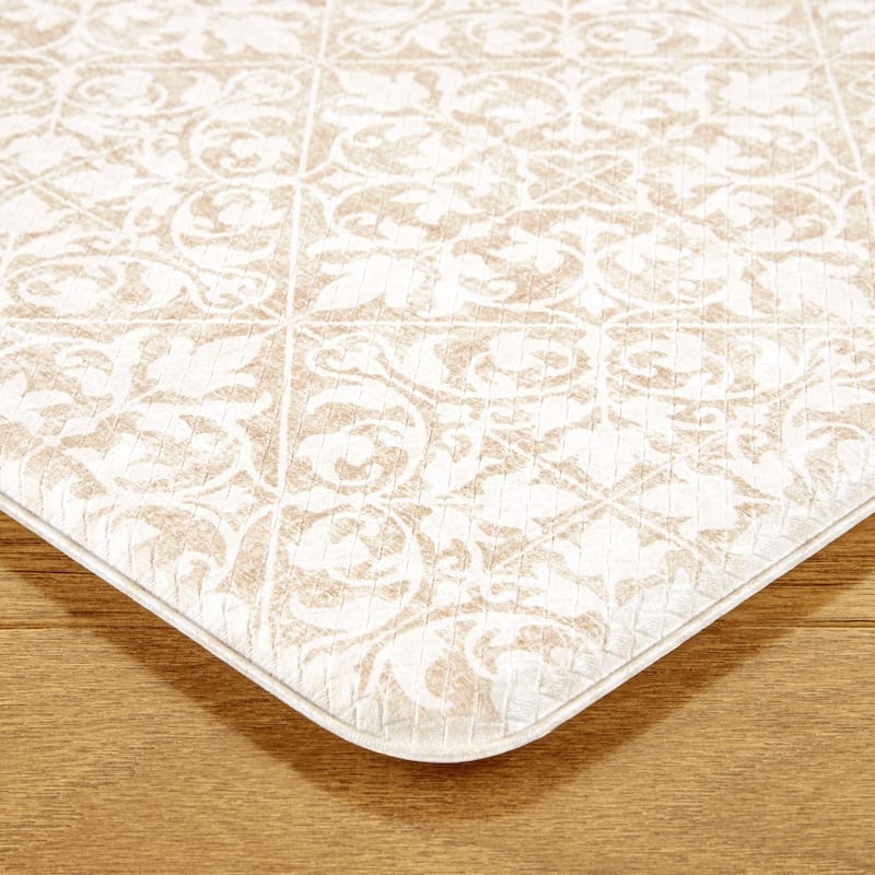 TOWN & COUNTRY BASICS Vintage Medallion Anti Fatigue Kitchen Mat Non-Slip Backing