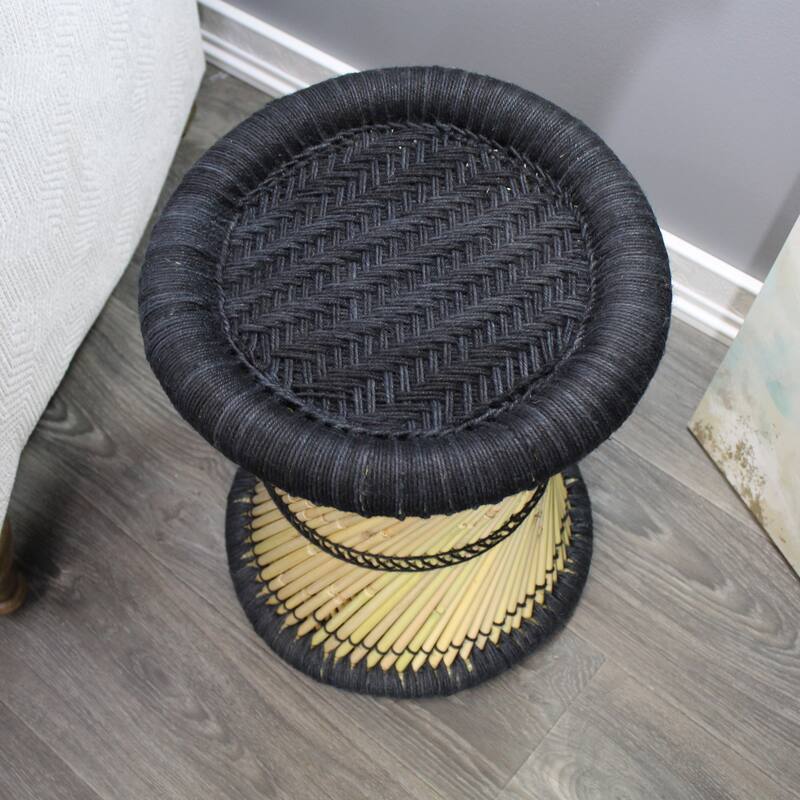 Natural Geo Moray Decorative Handwoven Jute Accent Stool