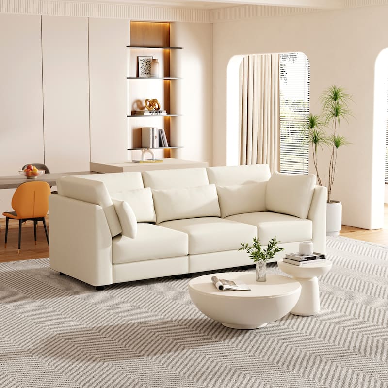 SUGIFT 5 Piece Versatile Linen Fabric Modular Sectional Sofa Set