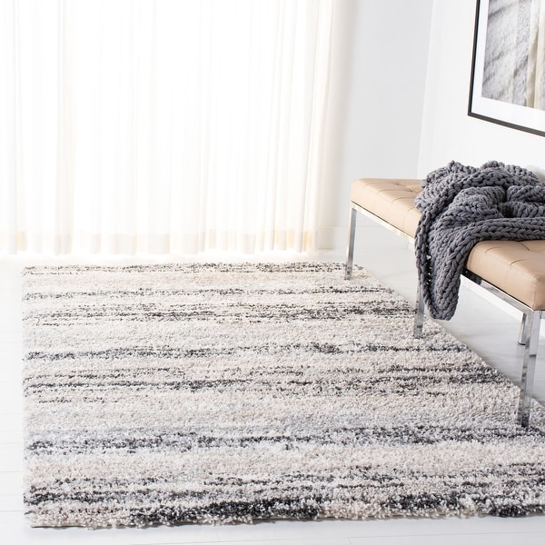 SAFAVIEH Fontana Shag Persida Modern Stripe 2 inch Thick Rug On