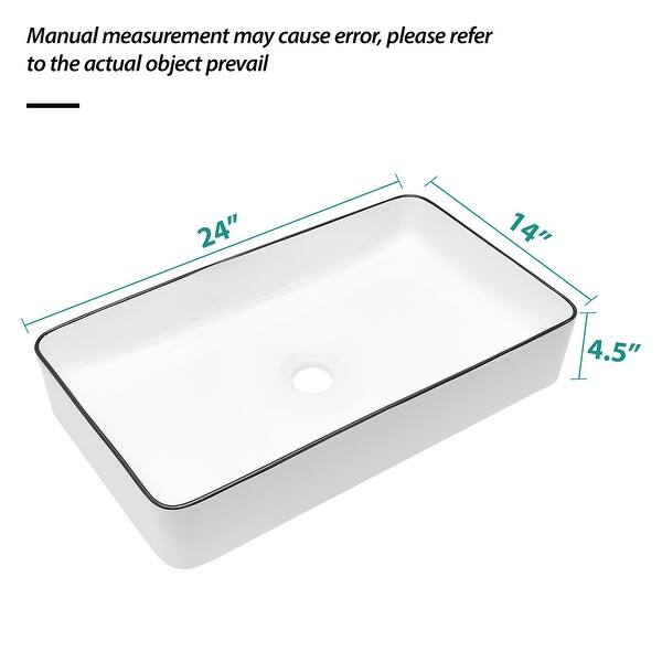 Ceramic Rectangular Vessel Bathroom Sink - Bed Bath & Beyond - 42003081