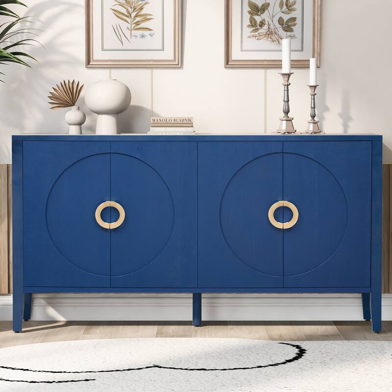 Freestanding Buffet Cabinet with 4 Doors, Console Cabinet with Adjustable Shelves, Sideboard Cabinet with Supportive Legs