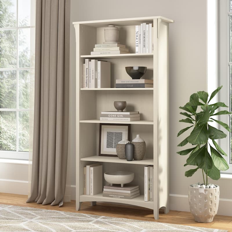 Bush Furniture Salinas Tall 5 Shelf Bookcase with Adjustable Shelves