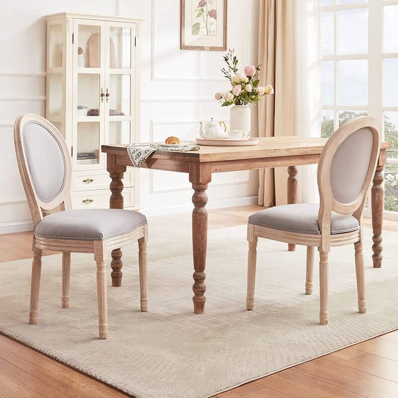 Mieres French Vintage Upholstered Dining Chair, Side Chair(Set of 2)