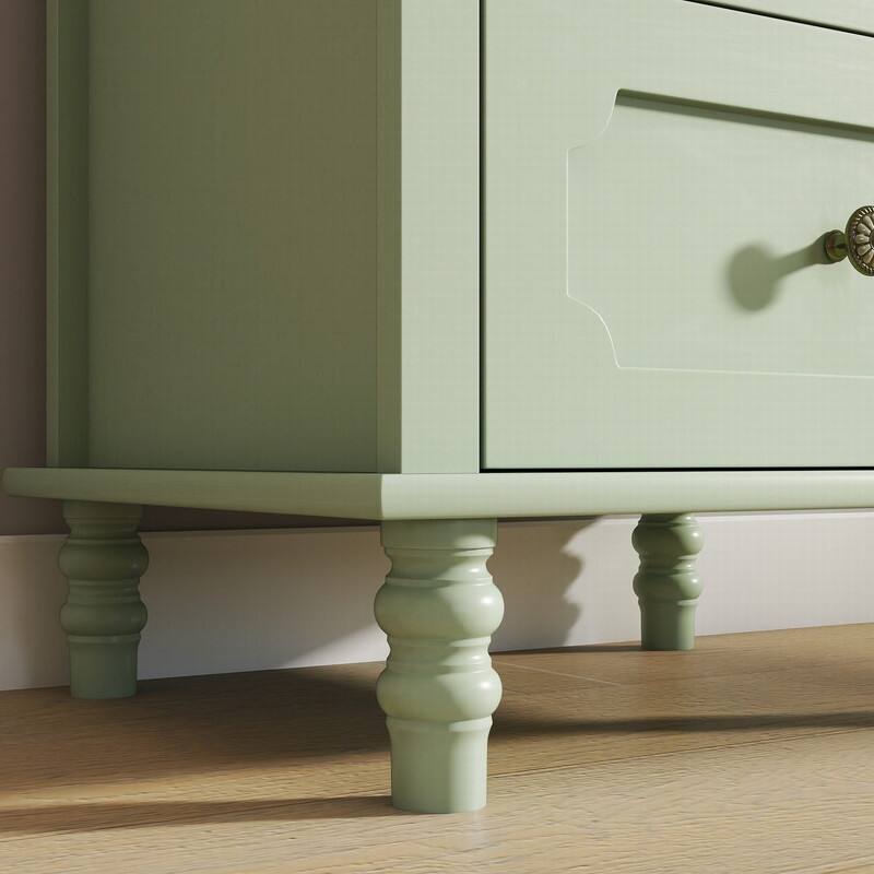 Modern 52.36" Wooden Buffet Cabinet with Glass Doors and Double Drawer for Living room, Dining Room Hallway Entryway