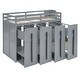 preview thumbnail 12 of 18, Gray Twin Size Solid Wood Modern Loft Bed with Two-Tone Storage Stairs and Pull-Out Wardrobes