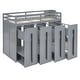 preview thumbnail 13 of 18, Twin Size Loft Bed with Storage Stairs and Wardrobes, Grey