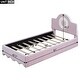 preview thumbnail 7 of 28, Twin Upholstered Platform Bed with LED Headboard, Pink Flannel Finish