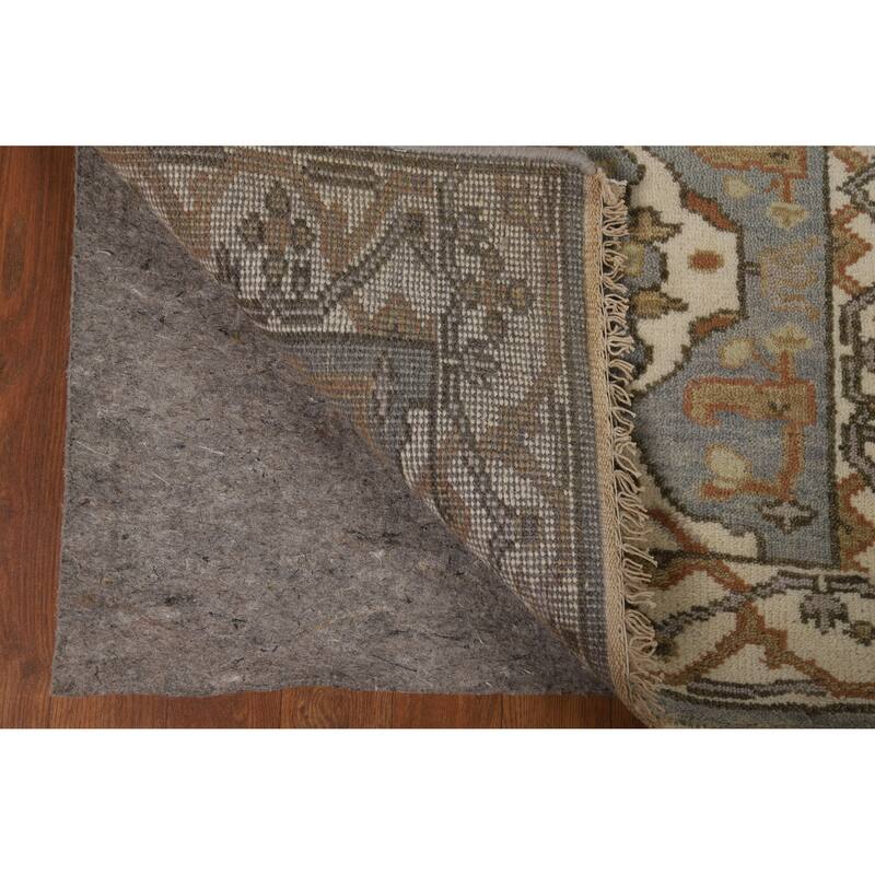 Floral Oushak Oriental Runner Rug Hand-Knotted Wool Carpet - 2'8"x 9'11"