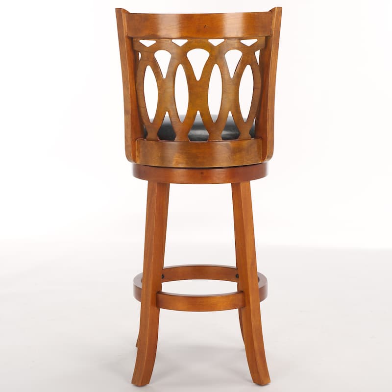SAFAVIEH Cherrie Dark Oak Finish 29-inch Swivel Bar Stool - 19" x 18" x 44" - 19Wx18Dx44H