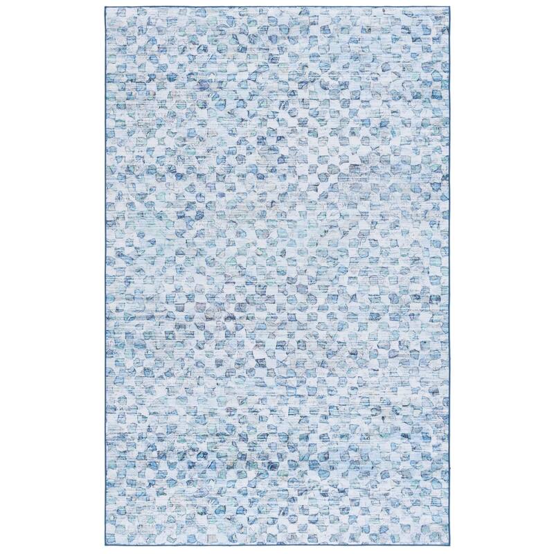 SAFAVIEH Tacoma Dzheni Machine Washable Slip Resistant Modern Rug - 4' x 6' - Grey/Aqua