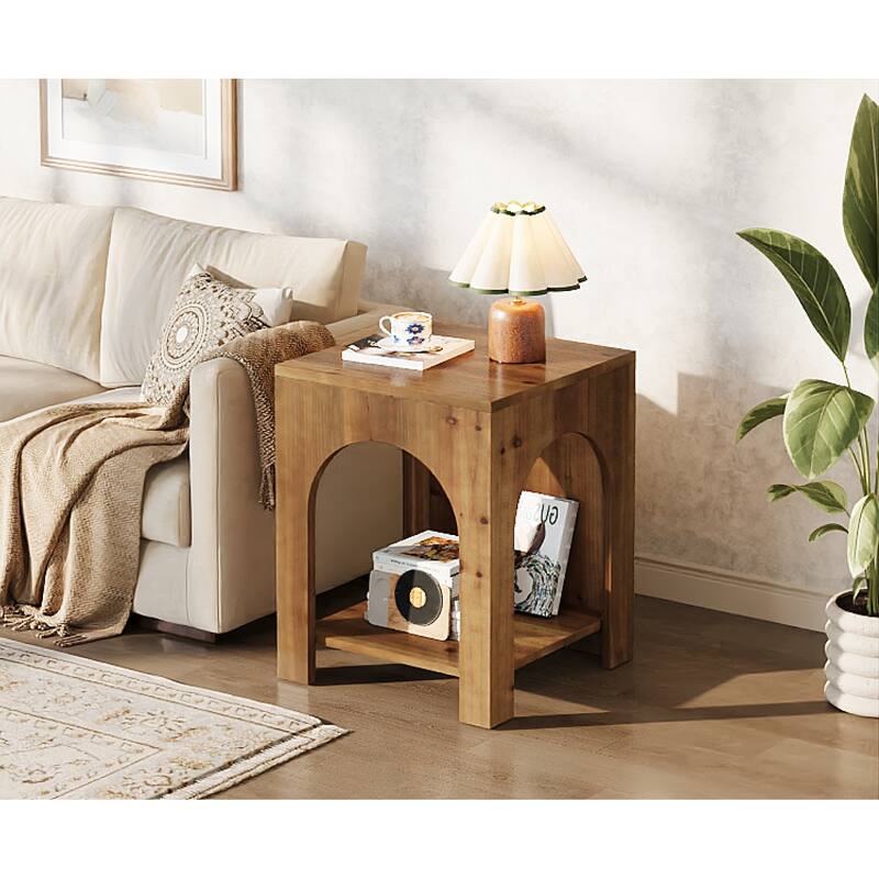 2-Tier Farmhouse End Table with Arch Design
