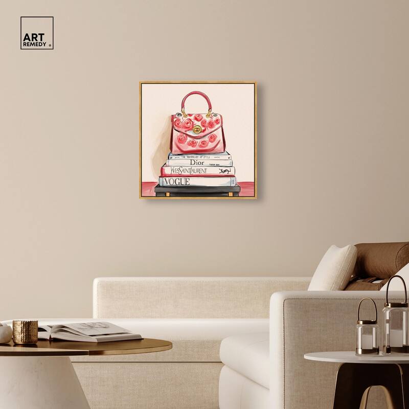 red flowers handbag Canvas by Art Remedy